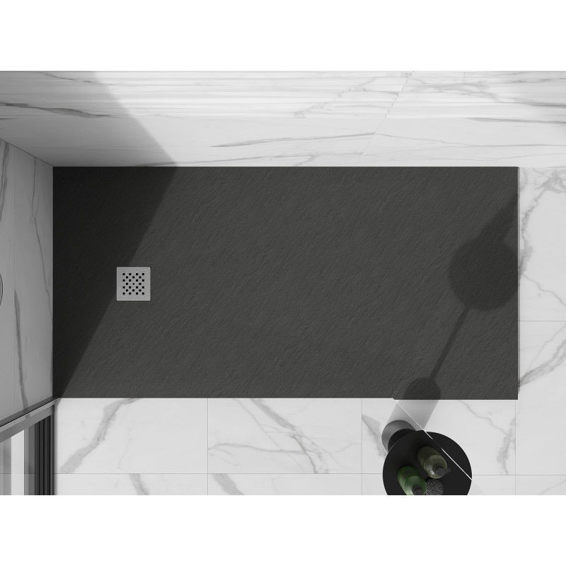 Mexen Stone+ composite rectangular shower tray 160 x 90 cm, anthracite - 44719016