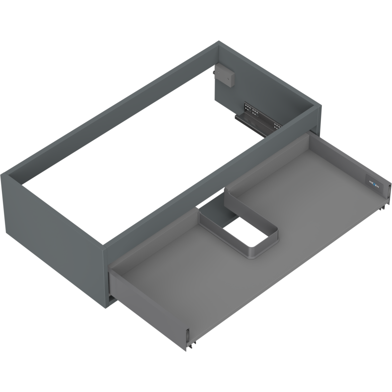 Mexen Box-A Cabinet Base for Washbasin 90 cm, 1 Drawer, Matte Graphite - 91AX0-0900-235-1-66