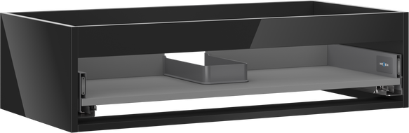 Mexen Box-A cabinet corpus for under-sink 90 cm, 1 drawer, black gloss - 91AX0-0900-235-1-70