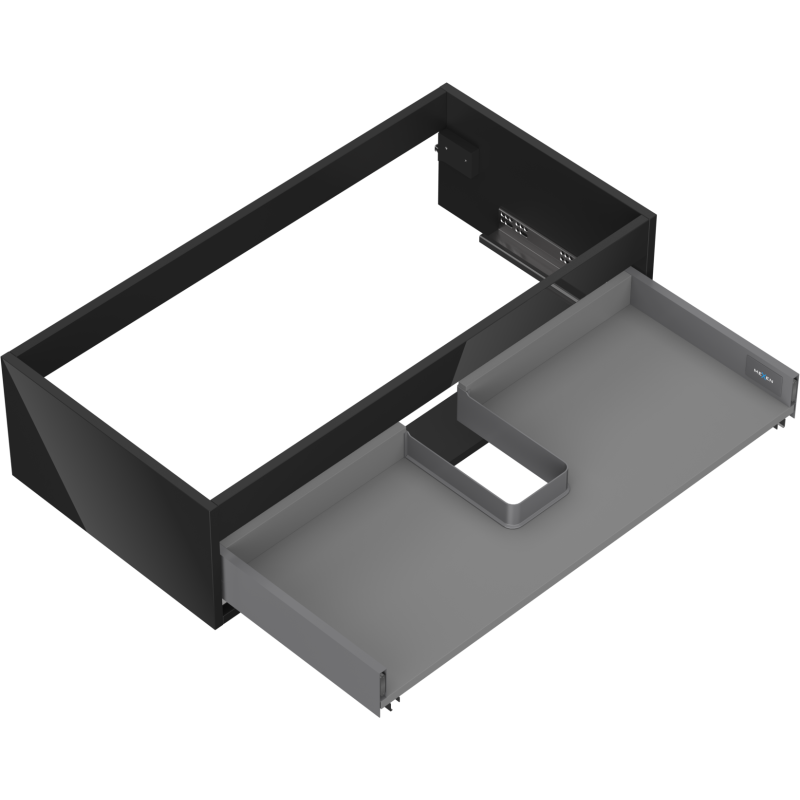 Mexen Box-A undermount cabinet body 90 cm, 1 drawer, black gloss - 91AX0-0900-235-1-70