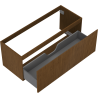 Mexen Rivel bathroom cabinet under-sink 120 cm, 1 drawer, fluted, walnut - 91A20-12047-1-BF86