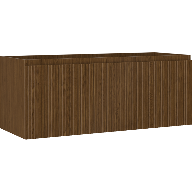 Mexen Rivel bathroom cabinet under-sink 120 cm, 1 drawer, fluted, walnut - 91A20-12047-1-BF86
