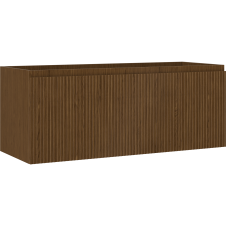 Mexen Rivel bathroom cabinet under-sink 120 cm, 1 drawer, fluted, walnut - 91A20-12047-1-BF86