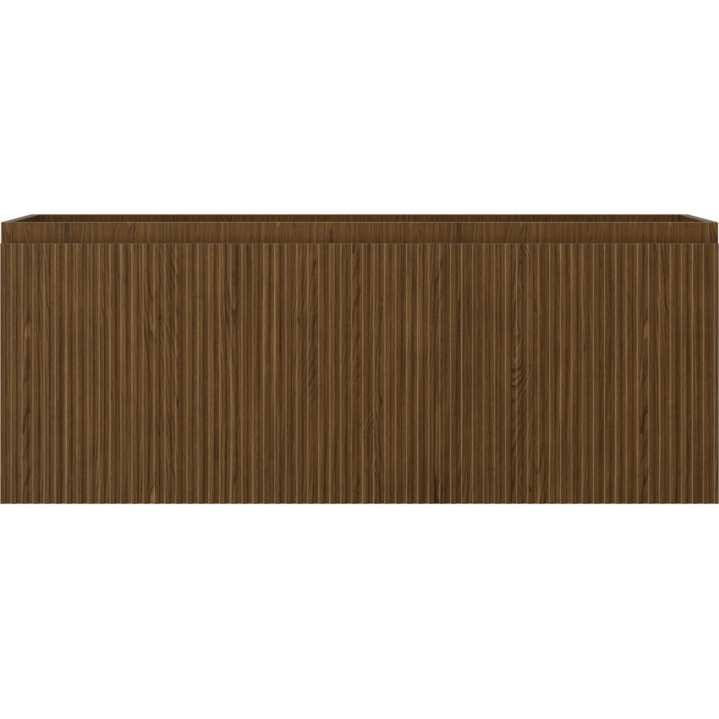 Mexen Rivel bathroom cabinet under-sink 120 cm, 1 drawer, fluted, walnut - 91A20-12047-1-BF86