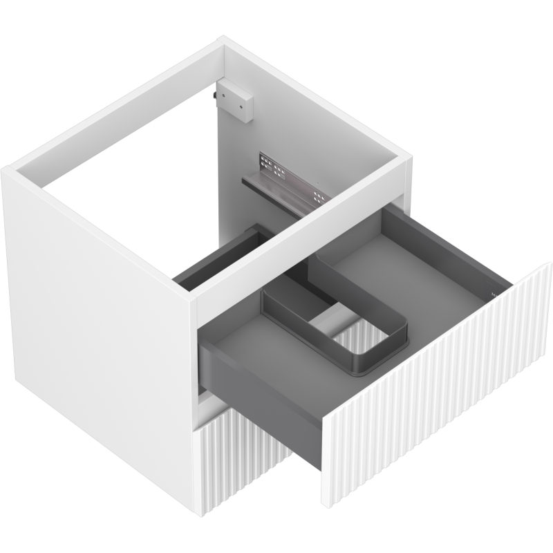 Mexen Rivel bathroom cabinet under sink 50 cm, 2 drawers, grooved, white matt - 91A20-05047-2-BFF01