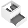 Mexen Rivel bathroom cabinet under sink 50 cm, 2 drawers, grooved, white matte - 91A20-05047-2-BFF01
