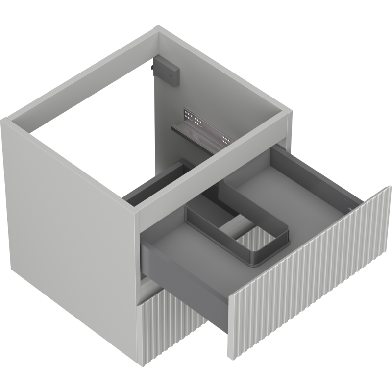 Mexen Rivel bathroom cabinet for washbasin 50 cm, 2 drawers, grooved, grey matte - 91A20-05047-2-BFF62