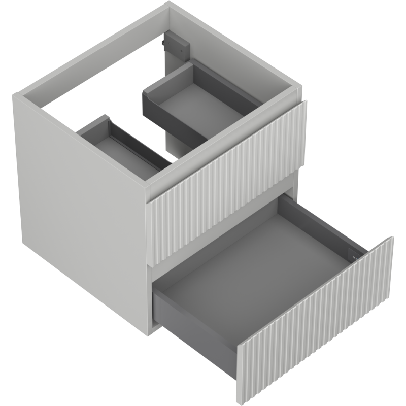 Mexen Rivel bathroom cabinet for washbasin 50 cm, 2 drawers, grooved, grey matte - 91A20-05047-2-BFF62