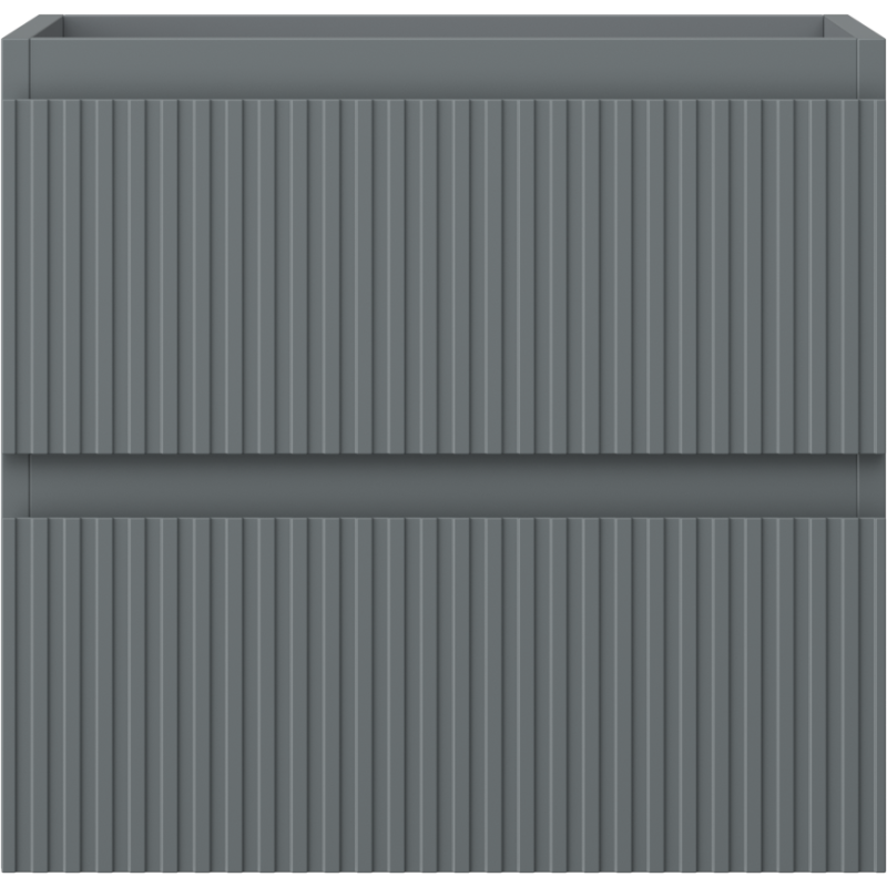 Mexen Rivel bathroom cabinet under sink 50 cm, 2 drawers, fluted, matte graphite - 91A20-05047-2-BFF66