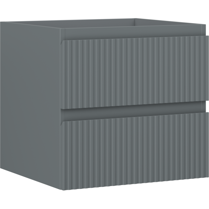 Mexen Rivel bathroom cabinet under sink 50 cm, 2 drawers, fluted, matte graphite - 91A20-05047-2-BFF66