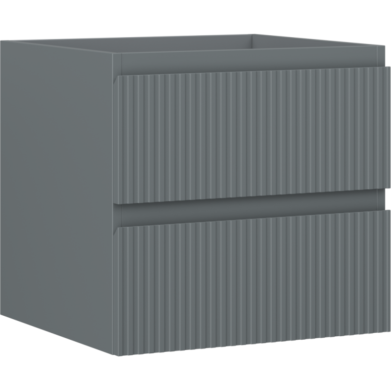 Mexen Rivel bathroom cabinet under the sink 50 cm, 2 drawers, grooved, matte graphite - 91A20-05047-2-BFF66