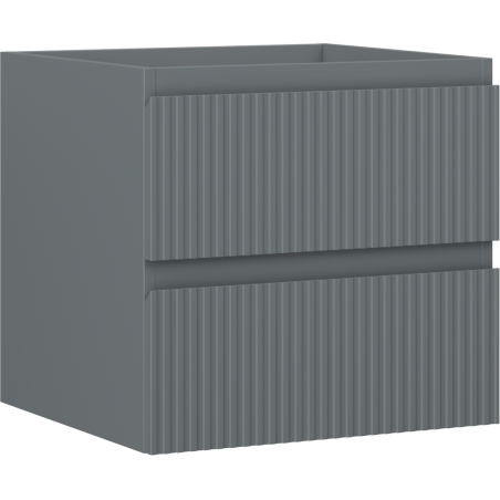 Mexen Rivel bathroom cabinet under sink 50 cm, 2 drawers, fluted, matte graphite - 91A20-05047-2-BFF66