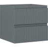 Mexen Rivel bathroom cabinet under the sink 50 cm, 2 drawers, grooved, matte graphite - 91A20-05047-2-BFF66