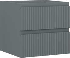 Mexen Rivel bathroom cabinet under sink 50 cm, 2 drawers, fluted, matte graphite - 91A20-05047-2-BFF66