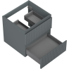 Mexen Rivel bathroom cabinet under the sink 50 cm, 2 drawers, grooved, matte graphite - 91A20-05047-2-BFF66