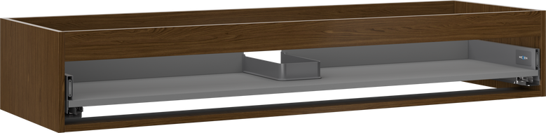 Mexen Box-A cabinet base for washbasin 140 cm, 1 drawer, walnut - 91AX0-1400-235-1-86