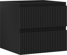 Mexen Rivel bathroom cabinet under-sink 50 cm, 2 drawers, grooved, black matte - 91A20-05047-2-BFF71