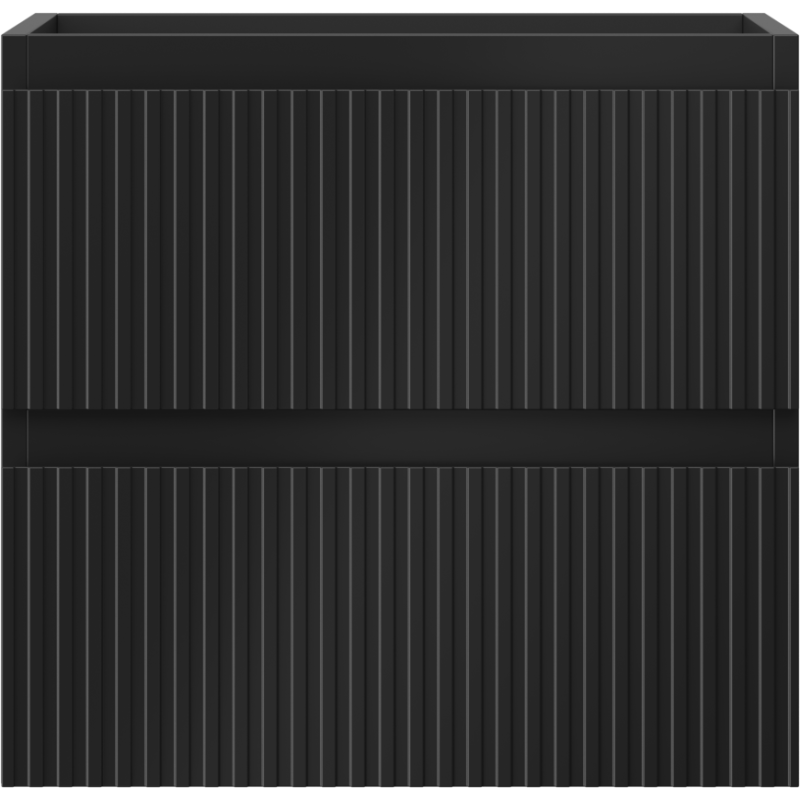 Mexen Rivel bathroom cabinet under sink 50 cm, 2 drawers, grooved, black matte - 91A20-05047-2-BFF71