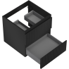 Mexen Rivel bathroom cabinet under-sink 50 cm, 2 drawers, grooved, black matte - 91A20-05047-2-BFF71