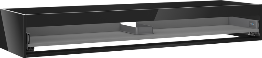 Mexen Box-A cabinet basin unit 160 cm, 1 drawer, black gloss - 91AX0-1600-235-1-70