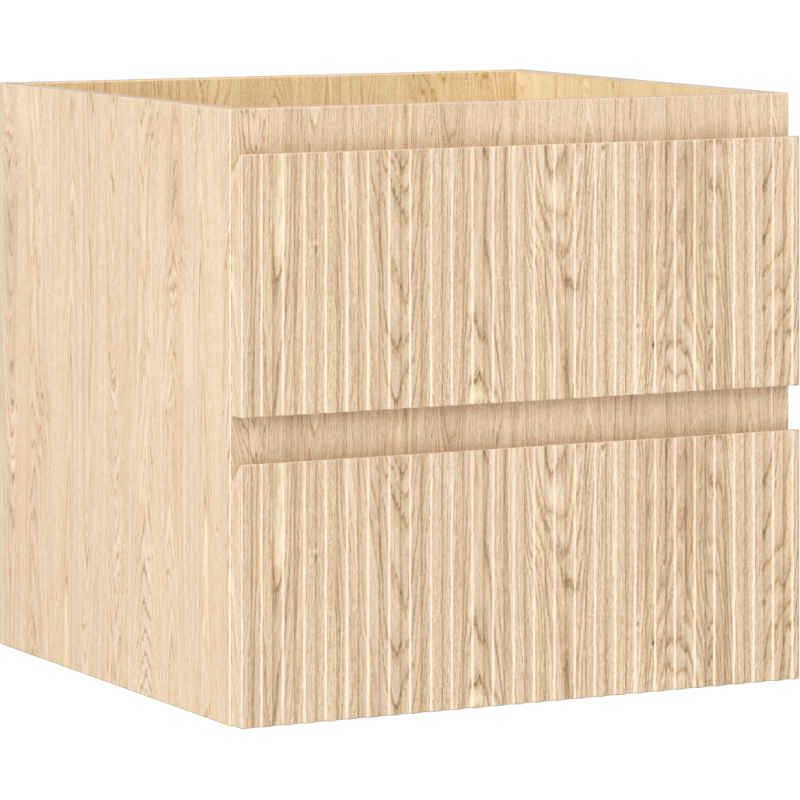Mexen Rivel bathroom cabinet for under-sink 50 cm, 2 drawers, grooved, oak - 91A20-05047-2-BFF81