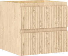 Mexen Rivel bathroom cabinet for under-sink 50 cm, 2 drawers, grooved, oak - 91A20-05047-2-BFF81