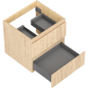 Mexen Rivel bathroom cabinet 50 cm, 2 drawers, grooved, oak - 91A20-05047-2-BFF81