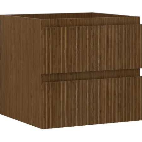 Mexen Rivel bathroom cabinet under-sink 50 cm, 2 drawers, grooved, walnut - 91A20-05047-2-BFF86