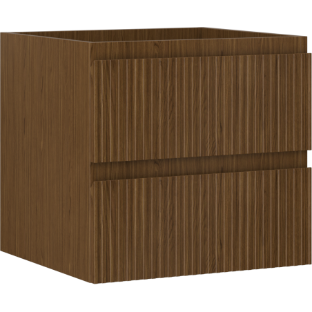 Mexen Rivel bathroom cabinet under the sink 50 cm, 2 drawers, grooved, walnut - 91A20-05047-2-BFF86