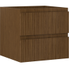 Mexen Rivel bathroom cabinet under the sink 50 cm, 2 drawers, grooved, walnut - 91A20-05047-2-BFF86