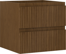 Mexen Rivel bathroom cabinet under-sink 50 cm, 2 drawers, grooved, walnut - 91A20-05047-2-BFF86