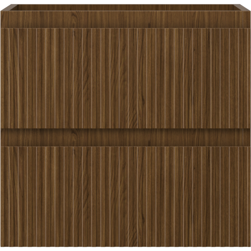 Mexen Rivel bathroom cabinet under-sink 50 cm, 2 drawers, grooved, walnut - 91A20-05047-2-BFF86