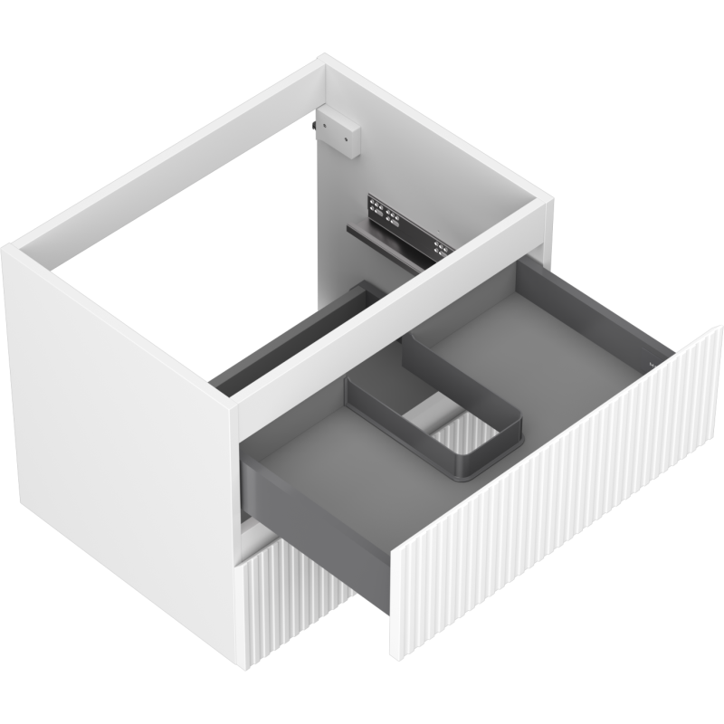 Mexen Rivel bathroom cabinet for under washbasin 60 cm, 2 drawers, grooved, white matt - 91A20-06047-2-BFF01