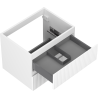 Mexen Rivel bathroom cabinet under washbasin 60 cm, 2 drawers, fluted, matte white - 91A20-06047-2-BFF01