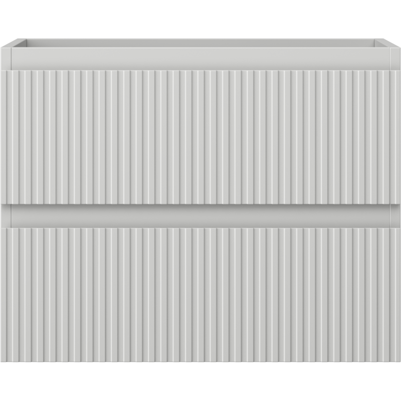 Mexen Rivel 60 cm Under-Sink Bathroom Cabinet, 2 Drawers, Fluted, Matte Grey - 91A20-06047-2-BFF62