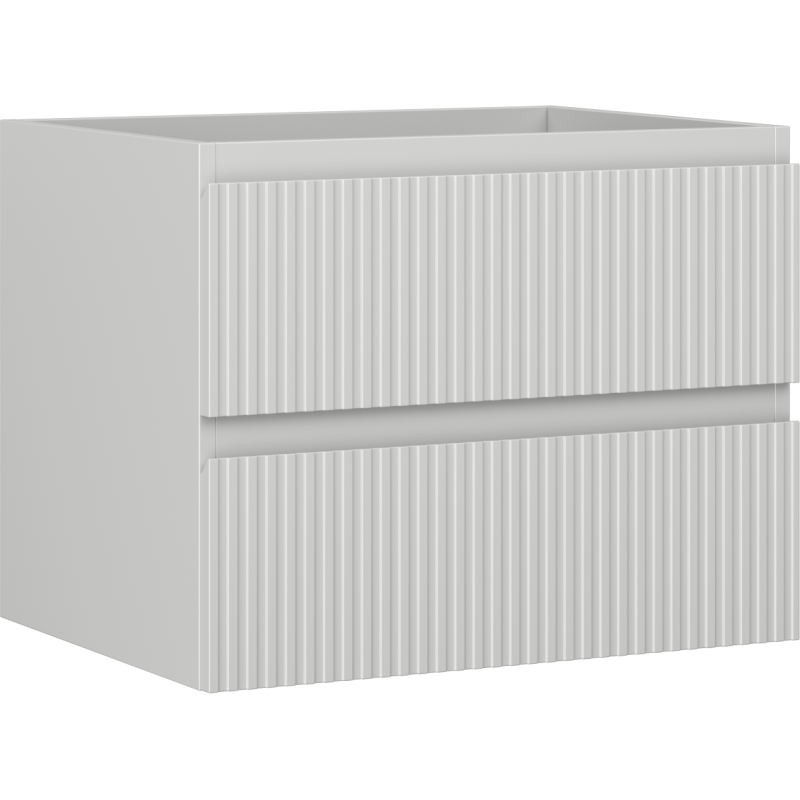 Mexen Rivel bathroom cabinet under sink 60 cm, 2 drawers, grooved, matte gray - 91A20-06047-2-BFF62