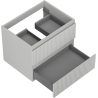 Mexen Rivel bathroom cabinet under sink 60 cm, 2 drawers, grooved, matte gray - 91A20-06047-2-BFF62