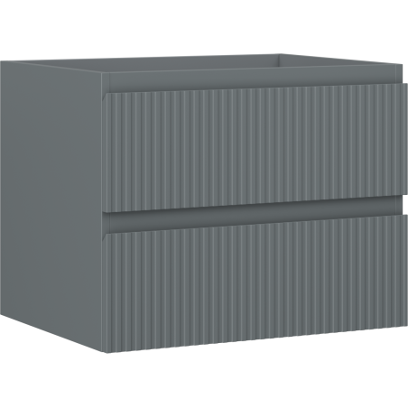 Mexen Rivel bathroom cabinet under the sink 60 cm, 2 drawers, grooved, matte graphite - 91A20-06047-2-BFF66