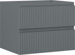 Mexen Rivel bathroom cabinet for washbasin 60 cm, 2 drawers, fluted, matte graphite - 91A20-06047-2-BFF66