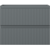 Mexen Rivel bathroom cabinet under the sink 60 cm, 2 drawers, grooved, matte graphite - 91A20-06047-2-BFF66