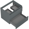 Mexen Rivel bathroom cabinet under the sink 60 cm, 2 drawers, grooved, matte graphite - 91A20-06047-2-BFF66