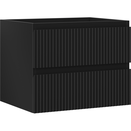 Mexen Rivel bathroom cabinet for under sink 60 cm, 2 drawers, grooved, black matte - 91A20-06047-2-BFF71
