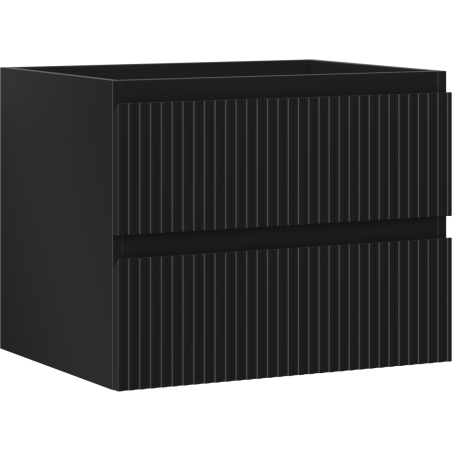 Mexen Rivel bathroom cabinet for washbasin 60 cm, 2 drawers, grooved, matte black - 91A20-06047-2-BFF71