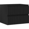 Mexen Rivel bathroom cabinet for washbasin 60 cm, 2 drawers, grooved, matte black - 91A20-06047-2-BFF71