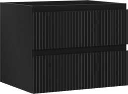 Mexen Rivel bathroom cabinet for washbasin 60 cm, 2 drawers, grooved, matte black - 91A20-06047-2-BFF71