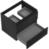 Mexen Rivel bathroom cabinet for washbasin 60 cm, 2 drawers, grooved, matte black - 91A20-06047-2-BFF71