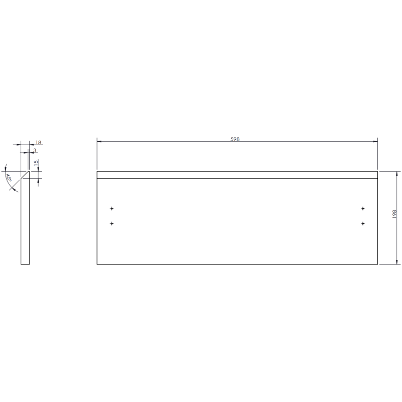 Mexen Rivel 60 cm Under-Sink Bathroom Cabinet, 2 Drawers, Grooved, Oak - 91A20-06047-2-BFF81