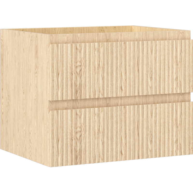 Mexen Rivel bathroom cabinet under sink 60 cm, 2 drawers, grooved, oak - 91A20-06047-2-BFF81