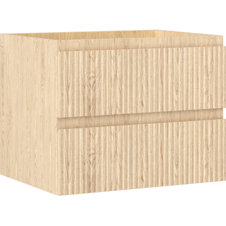 Mexen Rivel 60 cm Under-Sink Bathroom Cabinet, 2 Drawers, Grooved, Oak - 91A20-06047-2-BFF81