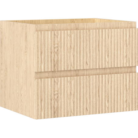 Mexen Rivel bathroom cabinet under sink 60 cm, 2 drawers, grooved, oak - 91A20-06047-2-BFF81